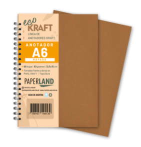 Anotador Eco Kraft A6 / 96 hs rayadas de 80 gr. x 12 un.