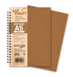 Anotador Eco Kraft A5 / 80 hs kraft de 120 gr. x 12 un.