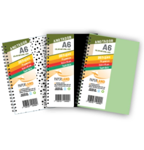 Anotador A6  / 96 hs nat de 75 gr. / x 12u. - Tapas surtidas