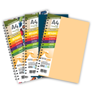 Cuaderno A4  / 96 hs nat de 75 gr. / x 12u. - Tapas surtidas