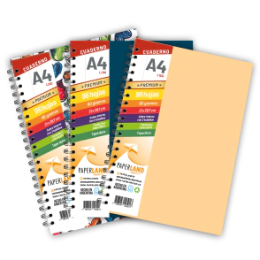 Cuaderno A4  / 96 hs lisas de 80 gr. / x 12u. - Tapas surtidas