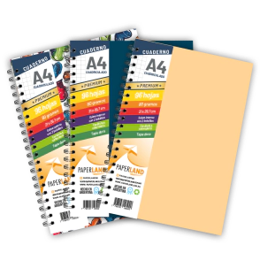 Cuaderno A4  / 96 hs cuadriculadas de 80 gr. / x 12u. - Tapas surtidas