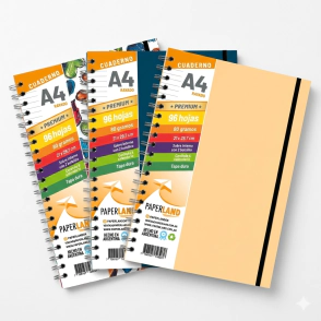 Cuaderno A4  / 96 hs Rayadas de 80 gr. / x 12u. - Tapas surtidas