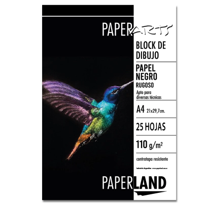 Blocks de dibujo > Papel Negro 110 gr. - Rugosos