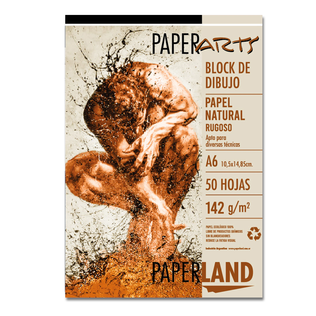 Block art papel natural 142 gr rugoso emblocado x 50 hs. A6 x 12 un.
