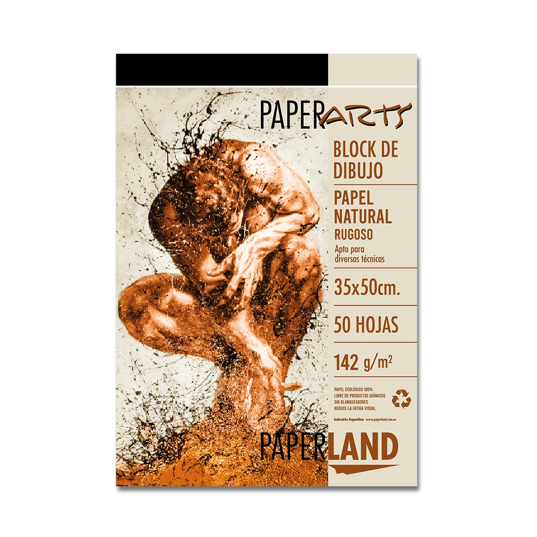 Block art papel natural 142 gr rugoso emblocado x 50 hs. 35X50 cm.  x 6 un.