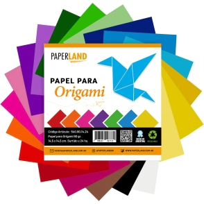 Papel p/ Origami 90 gr. 14,5x14,5 cm surtido x 24 hs - Bulto x 25 paq.