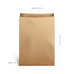 Bolsas cotillon kraft 12.5x7x25 cm x 1000 un.