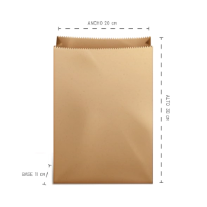 Bolsas cotillon kraft 12.5x7x25 cm x 50 un.