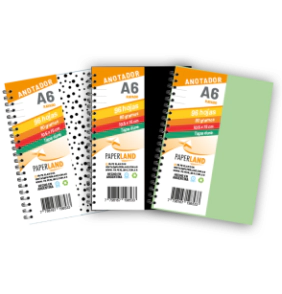 Anotador A6  / 96 hs Rayadas de 80 gr. / x 12u. - Tapas surtidas