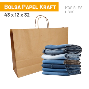 Bolsas Kraft 43x12x32 cm x 100 u