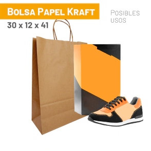 Bolsas Kraft 30x12x41 cm x 100 u