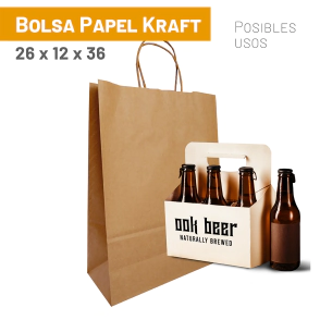 Bolsas Kraft 26x12x36 cm x 100 u