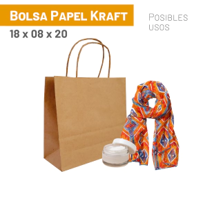 Bolsas Kraft 18x08x20 cm x 100 u