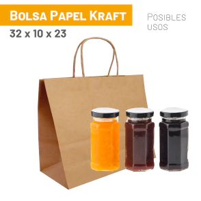 Bolsas Kraft 32x10x23 cm x 10 u