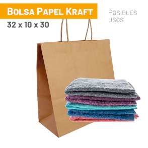 Bolsas Kraft 32x10x30 cm x 10 u