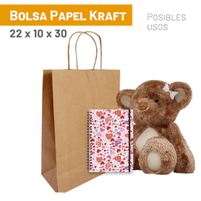 Bolsas Kraft 22x10x30 cm x 10 u