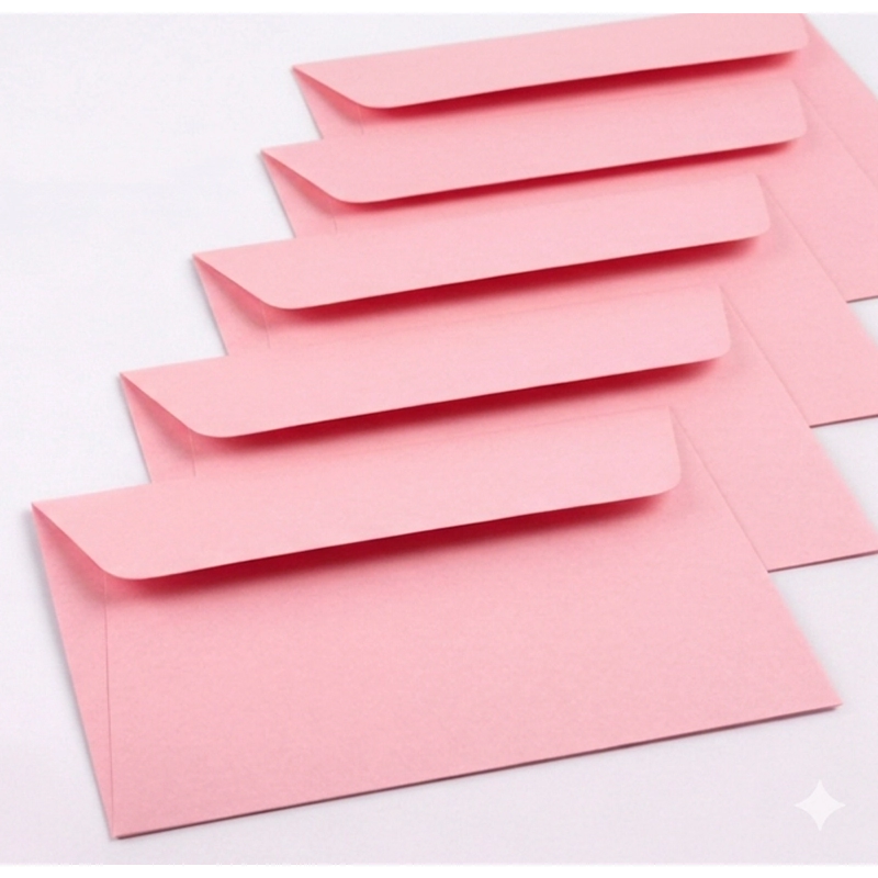Sobres 12,5x17 cm de papel especial rosa beb� 90 gr  x 25u