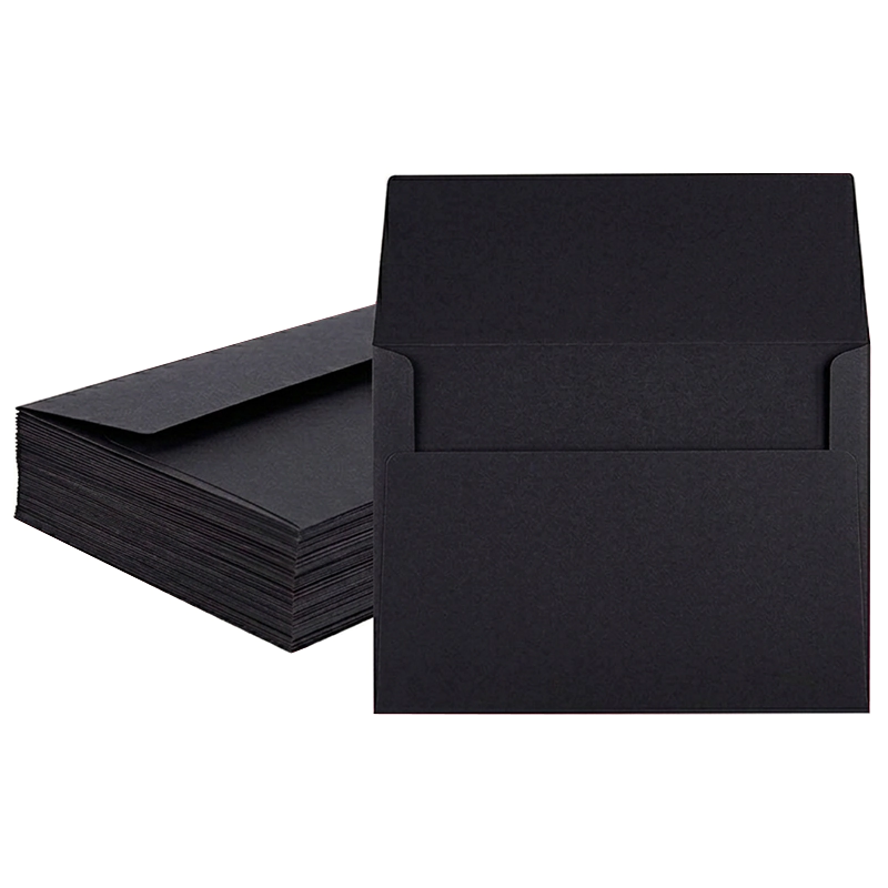 Sobre esp. 7x10.5 cm negro 90 grx 25u