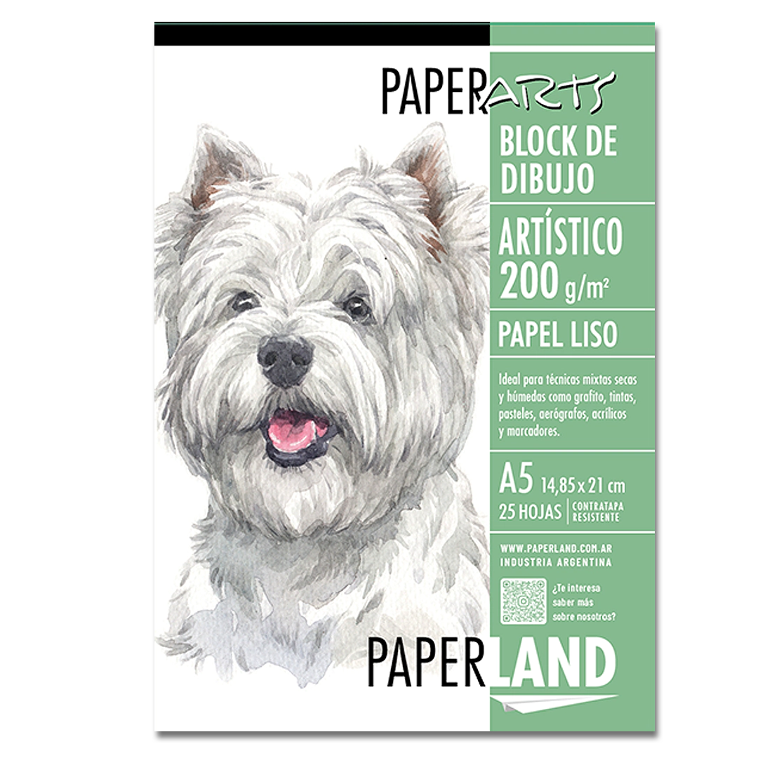 Block dibujo Art�stico 200 gr Liso - Emblocado x 25hs - A5 x 12 un