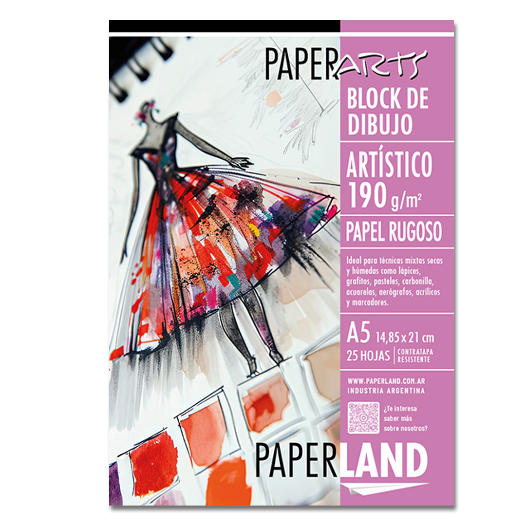 Block dibujo Art�stico 190g Rugoso - Emblocado x 25 hs - A5 x 12 un