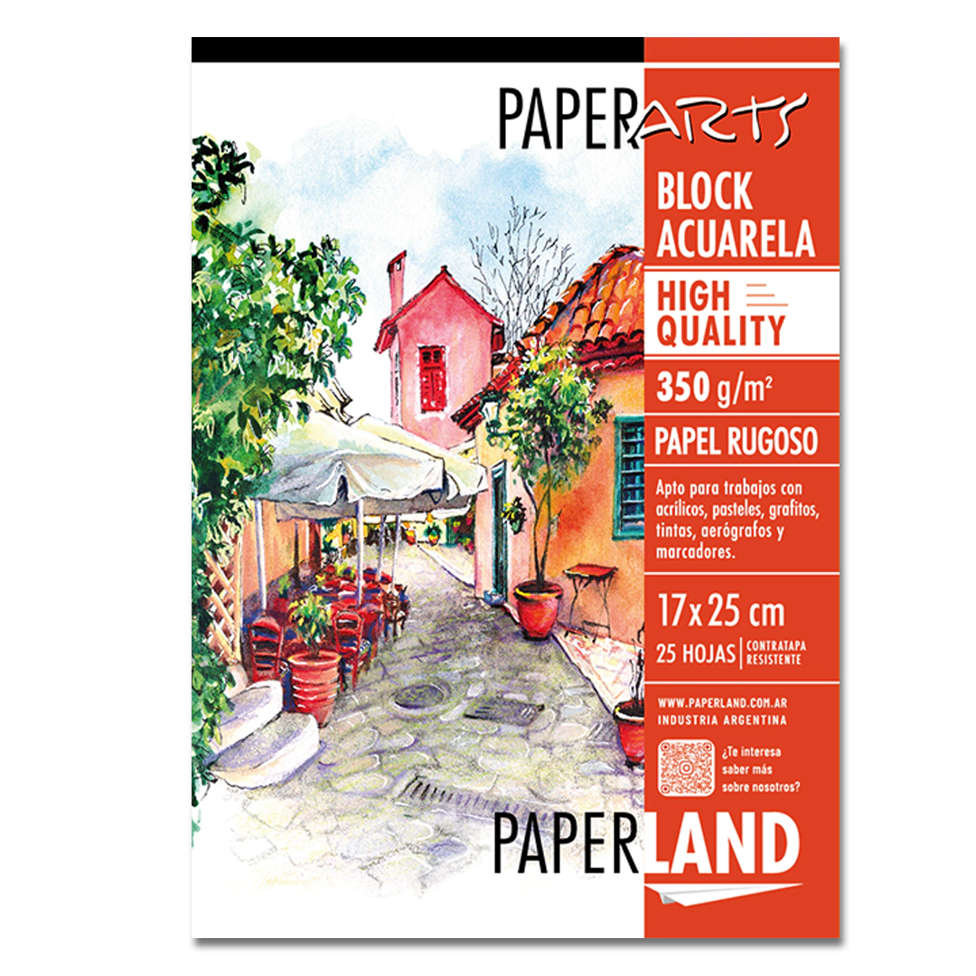 Block Acuarela High Quality 350 gr - Rugoso - Embloc x 25 hs - 17x25 cm  x 6 un.