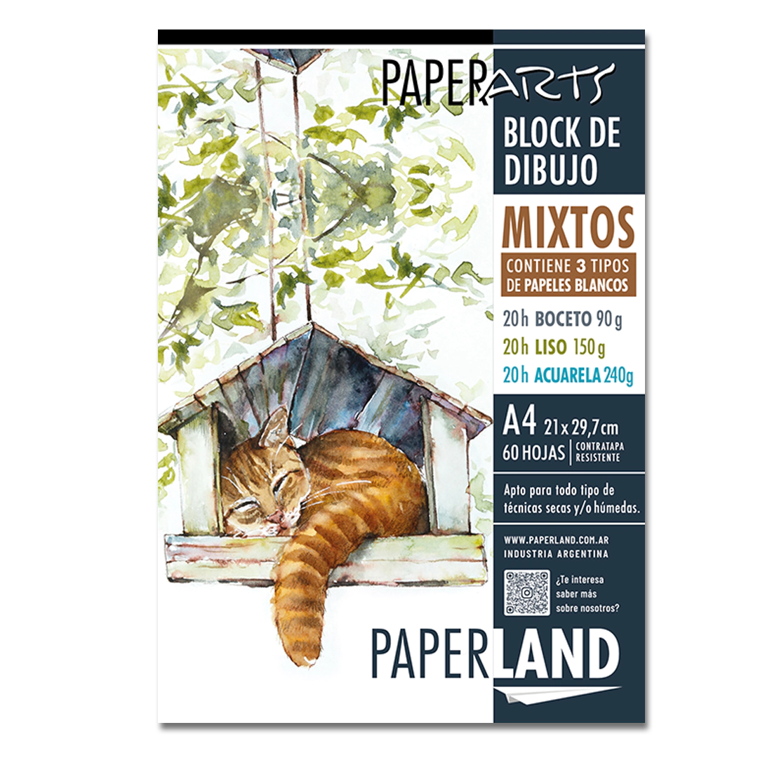 Block dib Mix 2 60 hs (Boceto 90g / Liso150g / Acuarela 240g)  Embloc. A4 x 6 un.