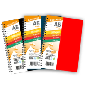 Anotadores/libretas  A5 de Cart&oacute;n montado