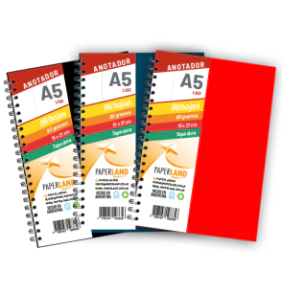 Anotadores/libretas  A5 de Cart&oacute;n montado