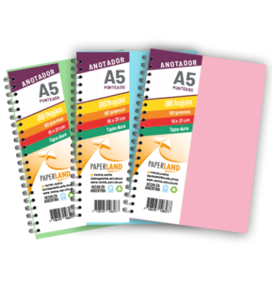 Anotadores/libretas  A5 de Cart�n montado