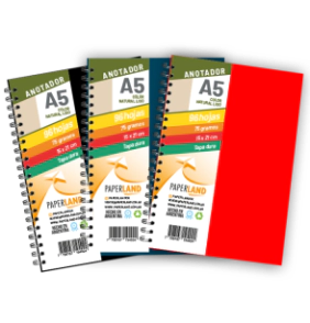 Anotadores/libretas  A5 de Cart&oacute;n montado