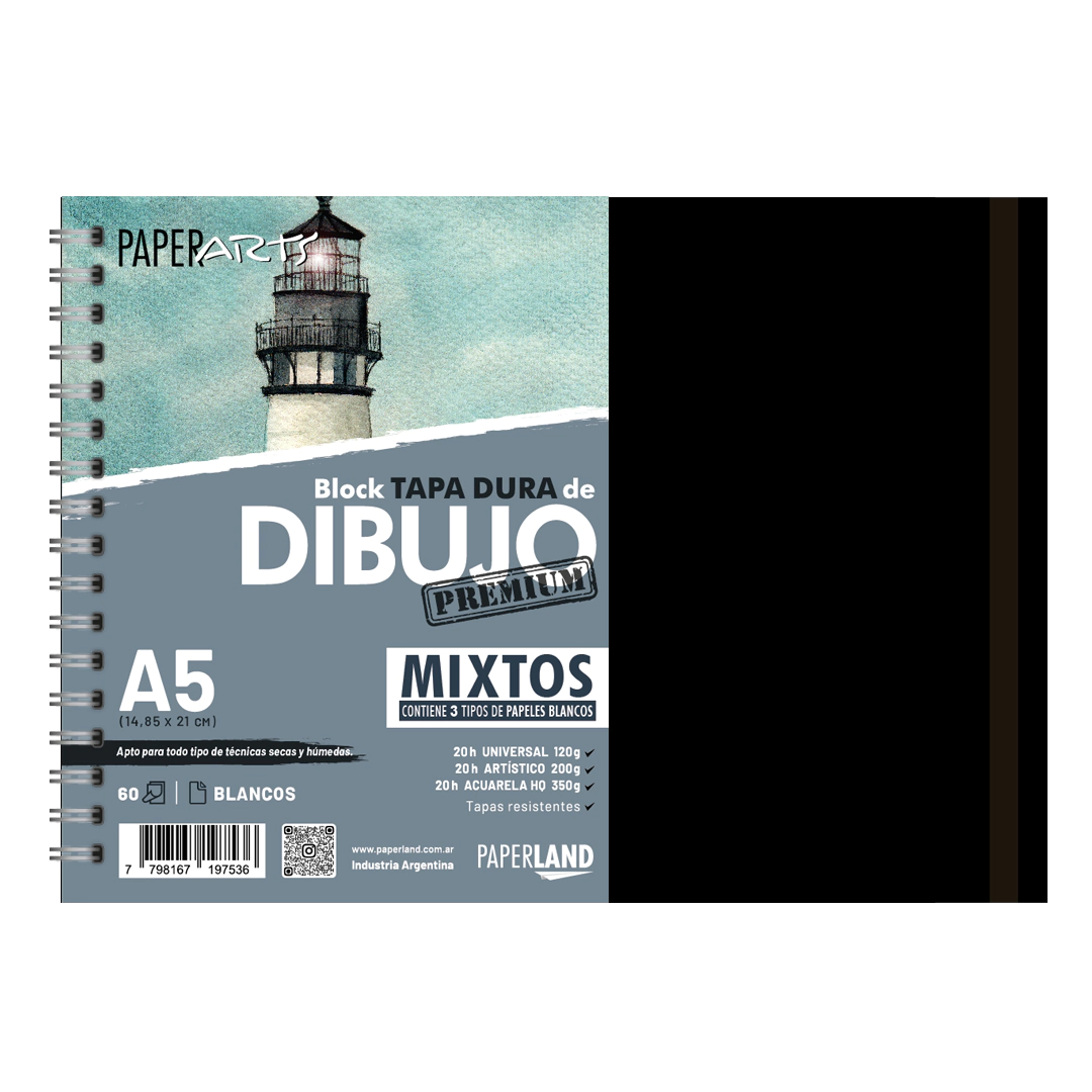 Block Mix 3 Premium TD (Universal 120g, Art�stico 200g,Acuarela HQ 350g) 60 hs c/esp A5 x 4 un