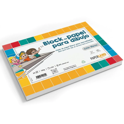 Block dibujo esc N�5 (22x30 cm) 24 hs blancas 120 gr emblocado x 120un.