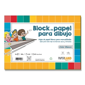 Block de dibujo esc N&deg;6 (31x44 cm) 24 hs blancas de 120 gr - emblocado x 10 un..