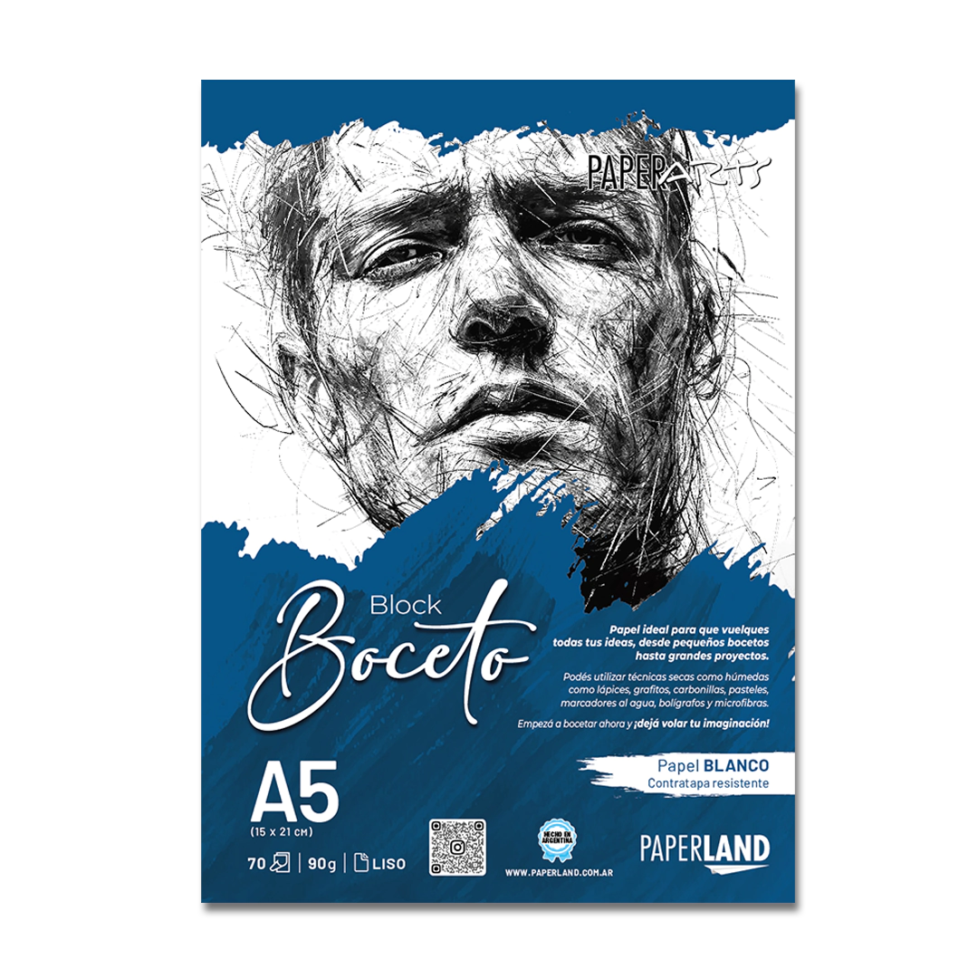 Block Boceto emblocado 70hs pap blanco liso 90gr A5 x12u